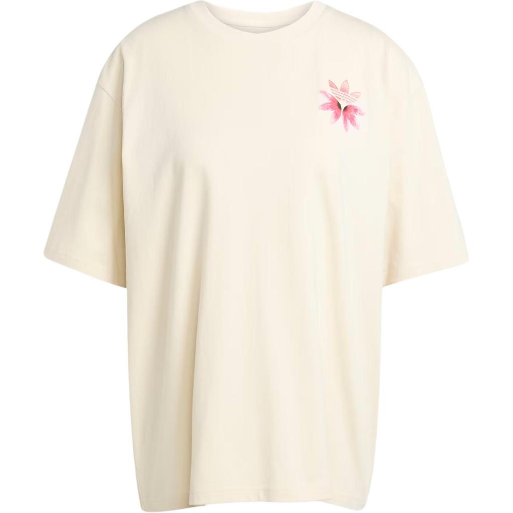 Adidas Originals Loose Comfortable Simple Short Sleeve Drop Shoulder T-Shirt Women Tops Magic-White KC0678