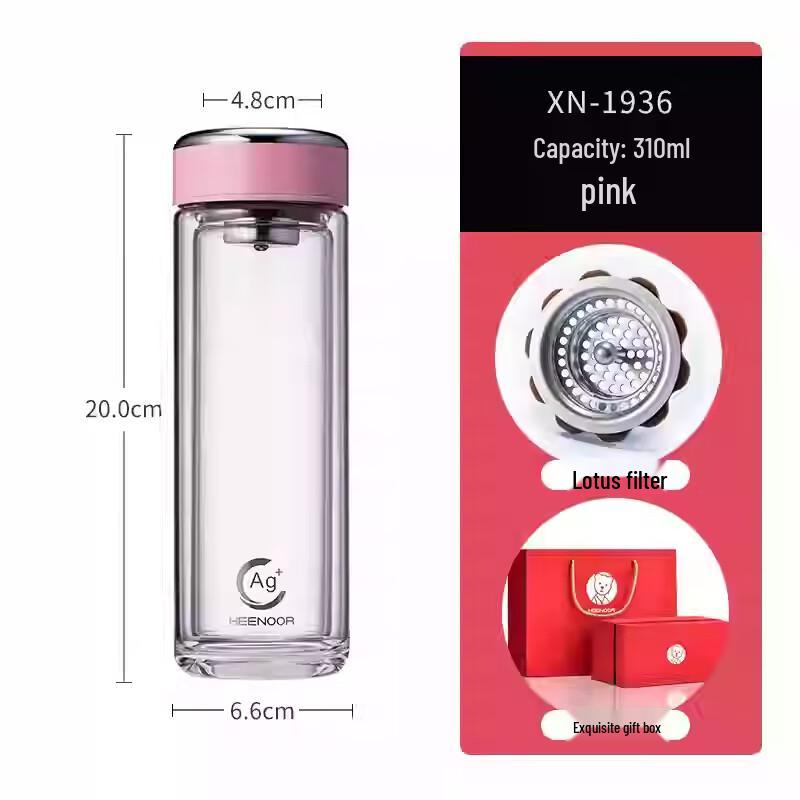 

Heenoor XN-1936 Antibacterial Double-Layer Glass Tea Cup