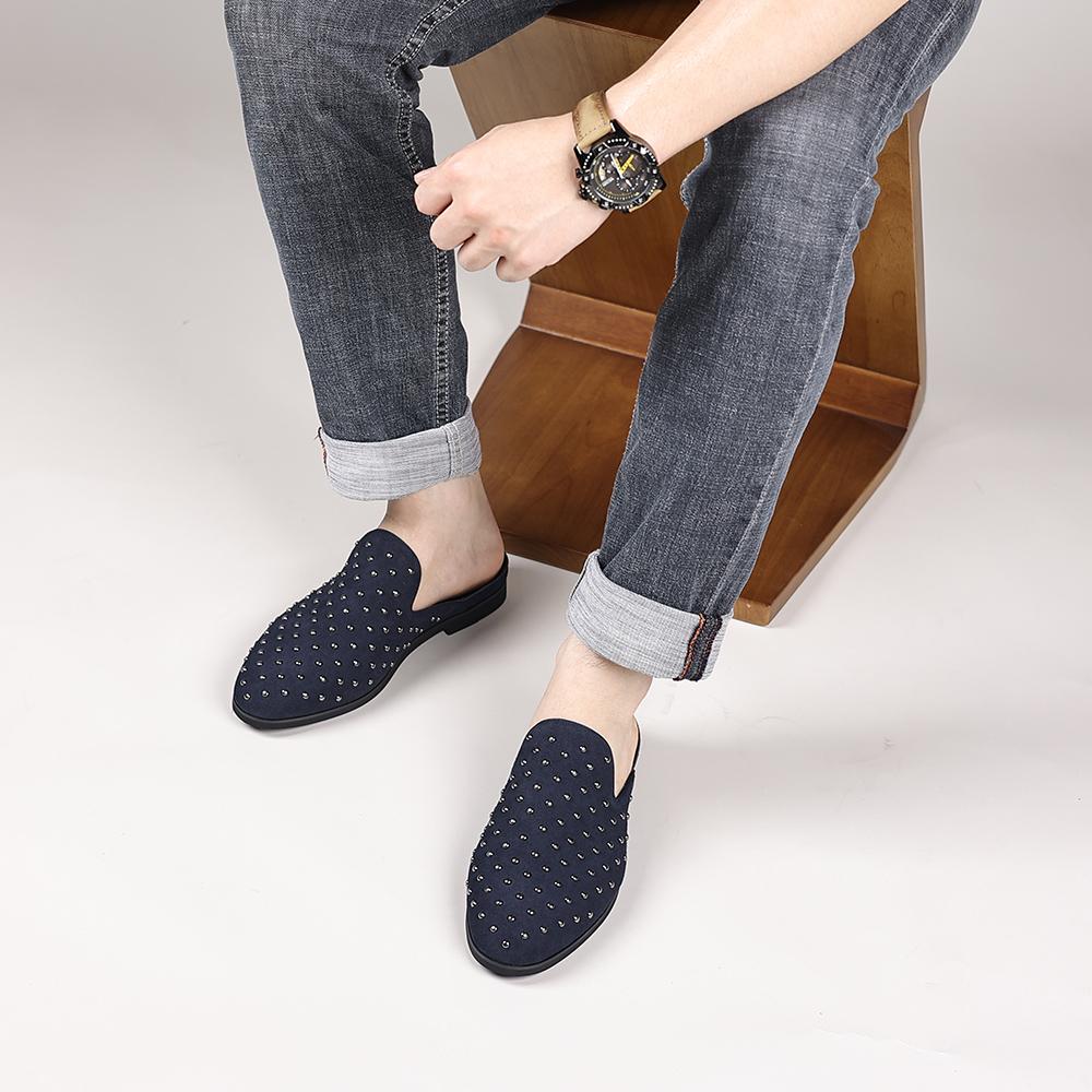 Fashion Outdoor Male Half Drag Handmade Lazy Shoes Sandals Fashion Men's Muller Shoes New Style Summer Flats Leisure Walk Half Slippers