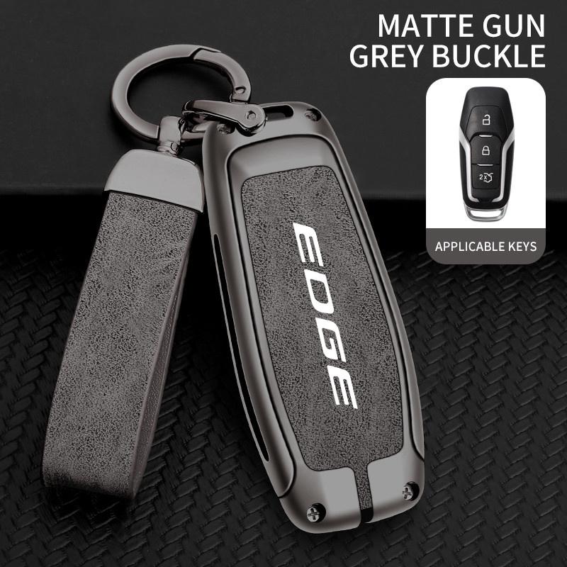 Zinc Alloy Car Key Case Fob Cover Protector Shell Fob Bag For Ford Edge EDGE 2020 2018 2017 2016 2015 Car Keychain Accessories