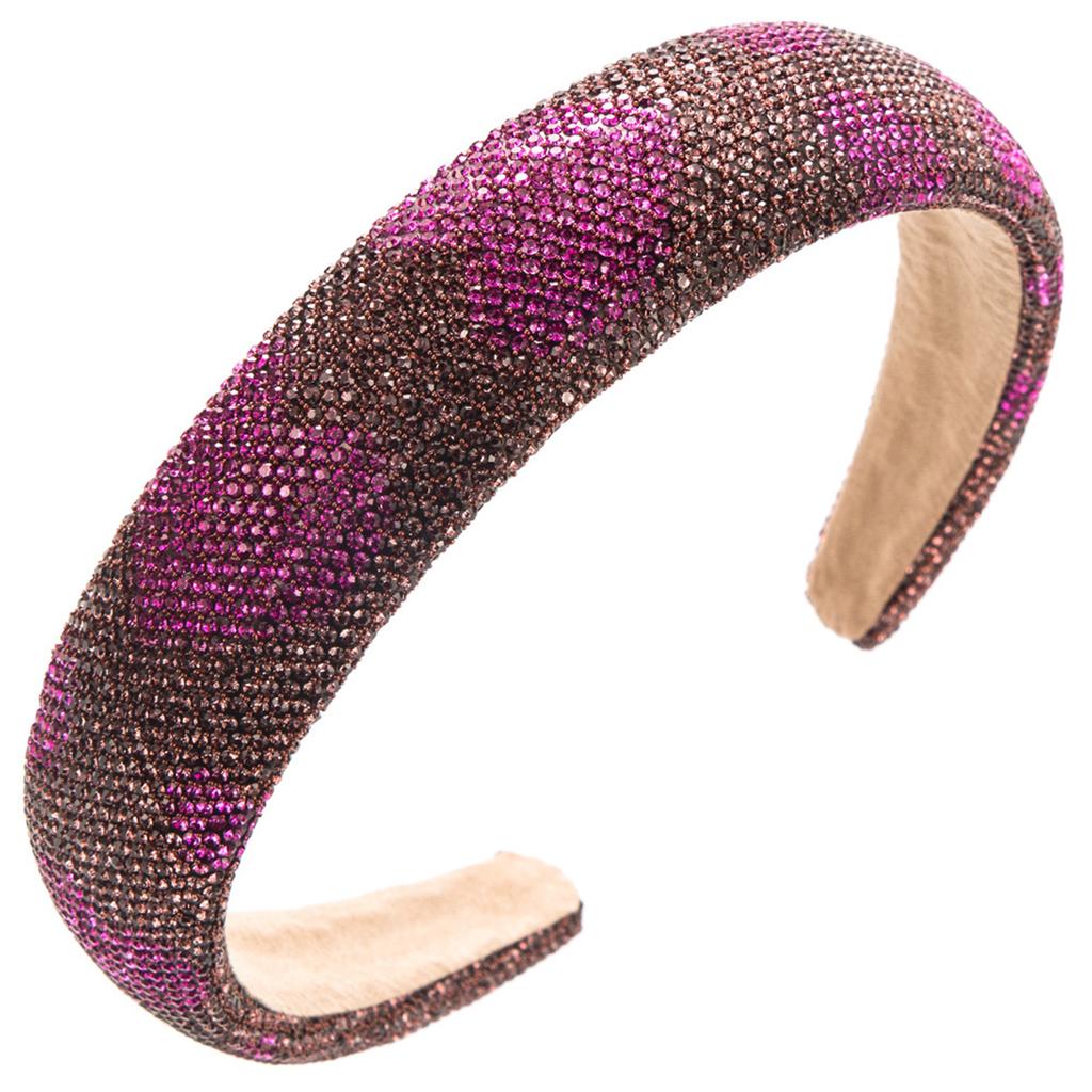 Wide Band Headband with Full Crystal Rhinestone Embellishment Heart Pattern Sparkling Design Comfortable Fit Durable Construction