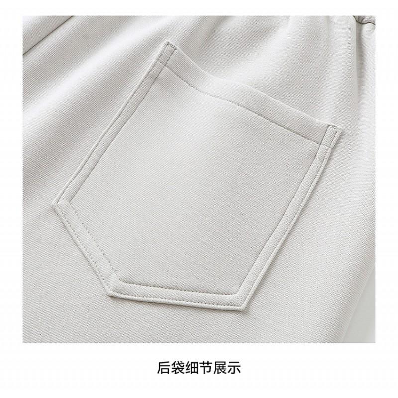 Mens Straight Leg Casual Pants Relaxed Fit Wrinkle Resistant Solid Color Elastic Waist Commuter Trousers