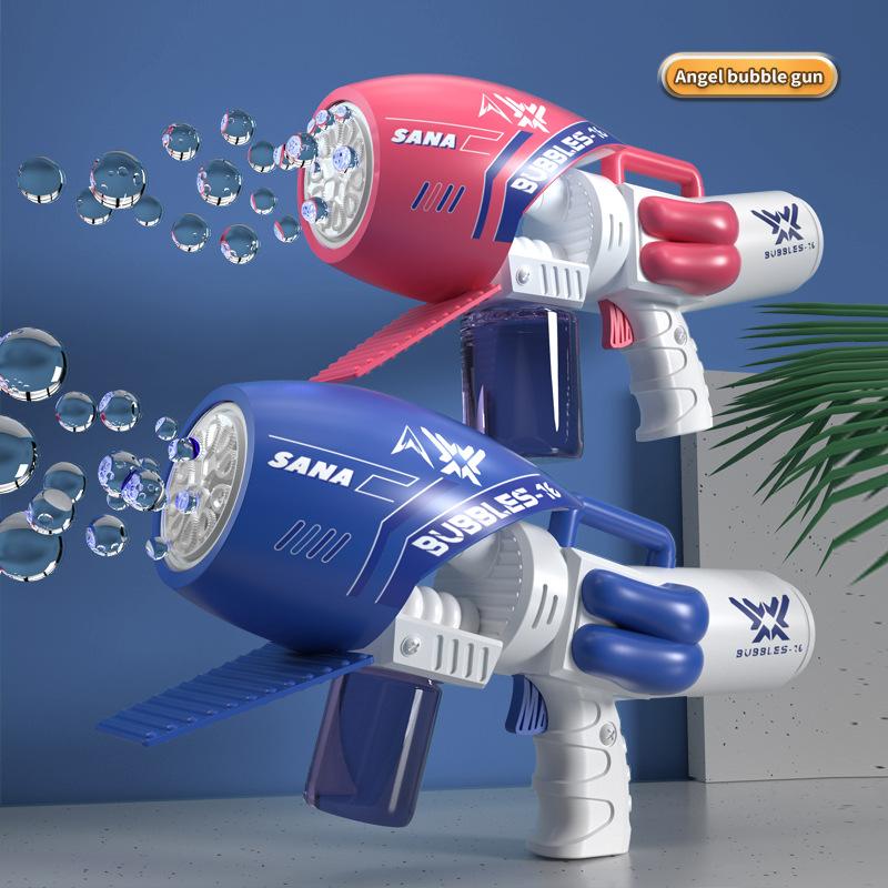 Internet Celebrity Handheld Gatlin Angel Bubble Machine Children Automatic Electric Bubble Gun Summer Outdoor Toys