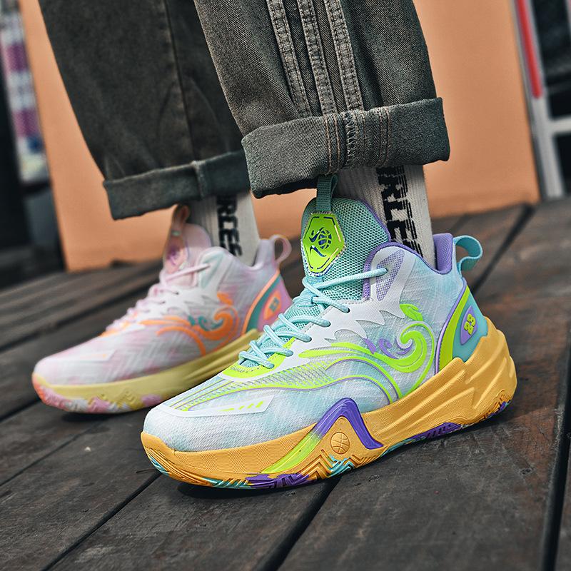 2025 new men's and women's style basketball shoes actual sports mandarin duck youth and students outdoor sports non-slip sneakers