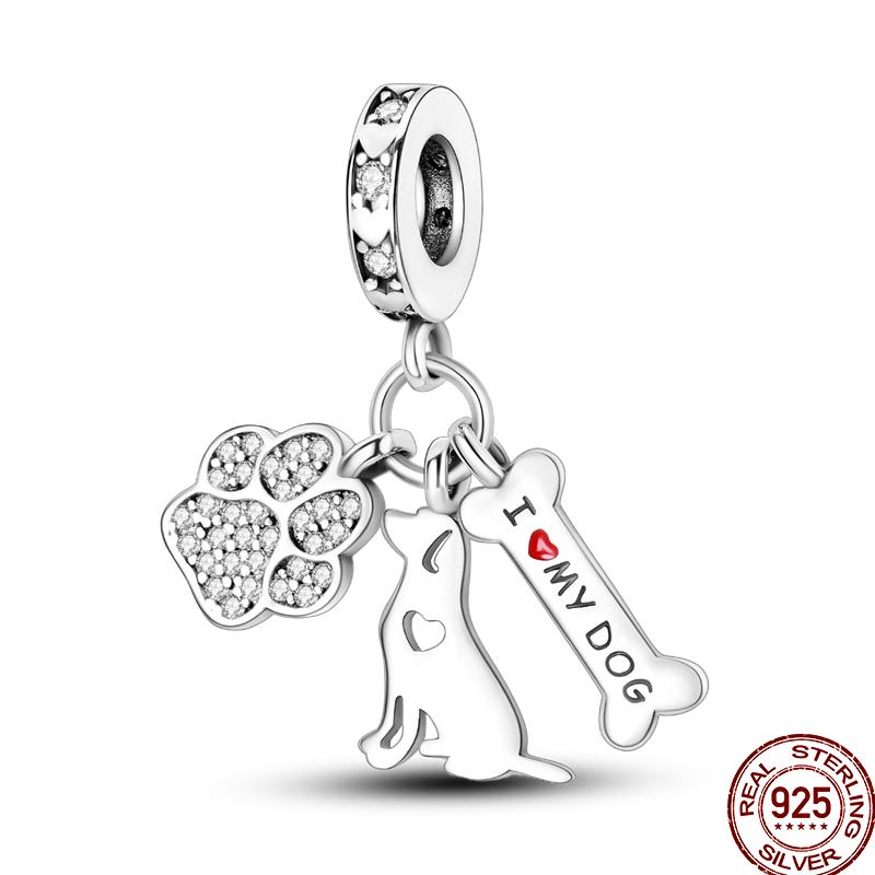 100% Copper Cute Pet Animal Owl Cute Puppy Pink Kitten Charm Beads Suitable For 3Mm Original Bracelet Diy