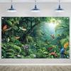 2D Rainforest Parrot Backdrop Cloth Tropical Green Forest Photography Background
