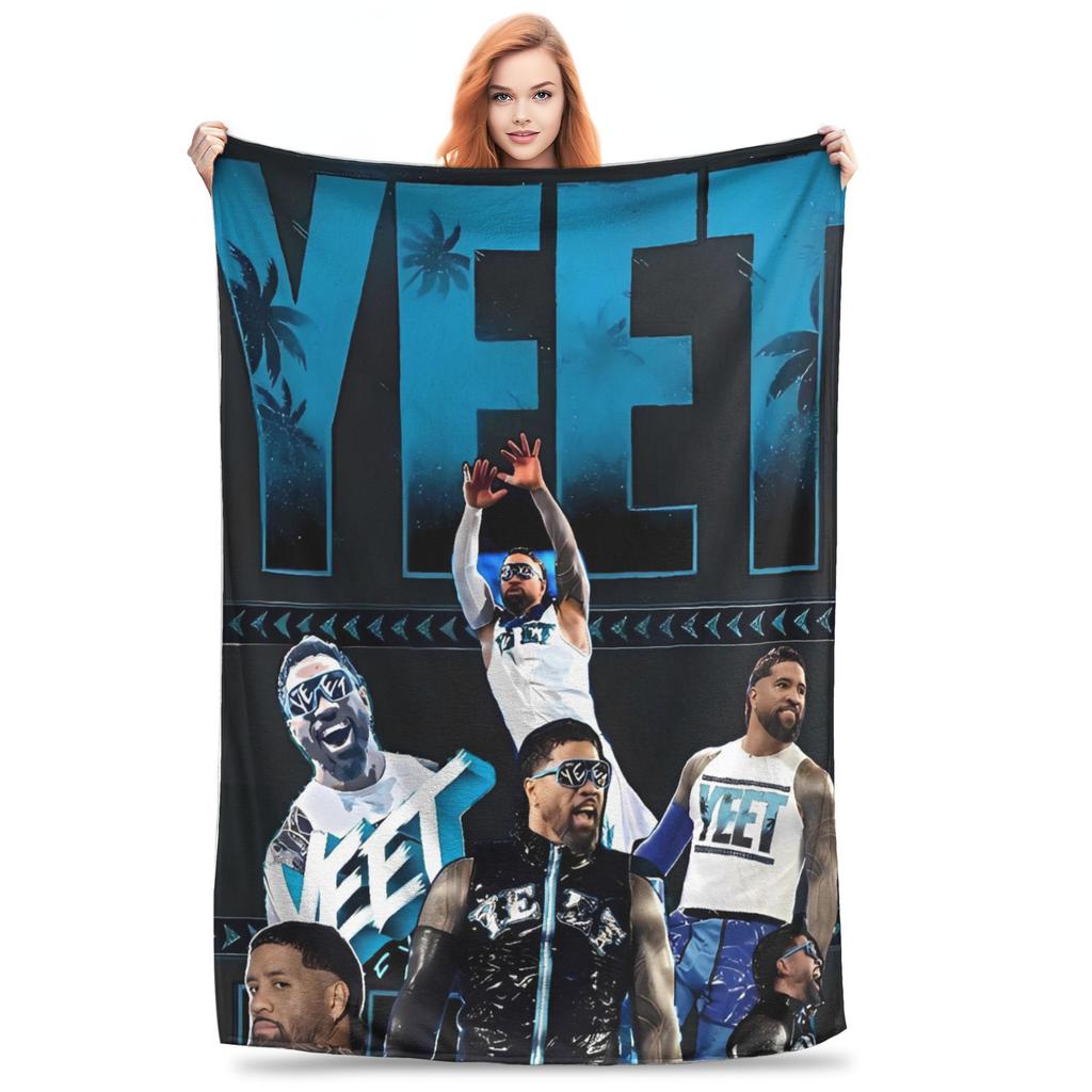 JEY YEET USO Wrestling Hřejivá deka Dětská plyšová přehozová deka Vtipný přehoz na pohovku Křeslo Flanelová přikrývka Potah na rozkládací pohovku