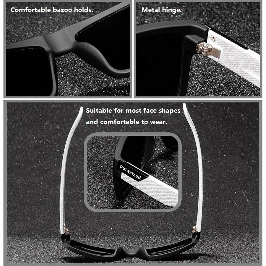 Fashion Vintage Square Polarized Sunglasses Men Women Driving Fishing Luxury Brand Designer Sun Glasses Driver's Eyewear UV400