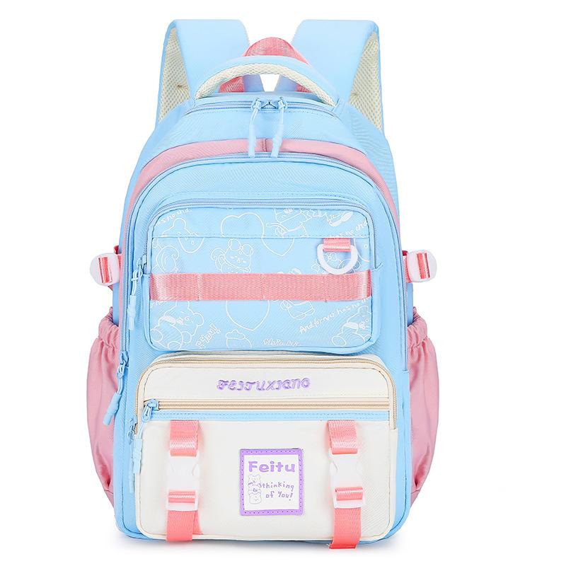 

New Elementary School Children s School Bag Girls Backpack Lightweight School Bag University Large Capacity Backpack синій