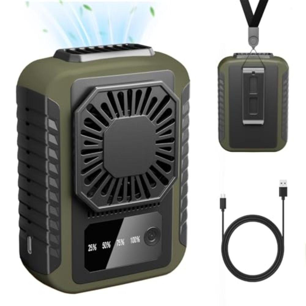 Adjustable Speed Neck Hanging Fan Handheld Portable Waist Fan  Outdoor Work