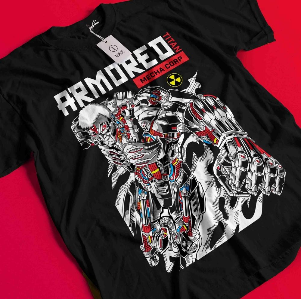 Attack On Titan Shirt Armored Reiner Tshirt Levi T-Shirt AOT Eren Mikasa Anime AA62