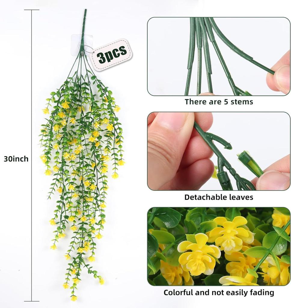 Outdoor Artificial Green Plant Vine Eucalyptus Camellia Wedding Fake Flower Ceiling Flower Vine Vine Simulation Wisteria Flower Wall Hanging