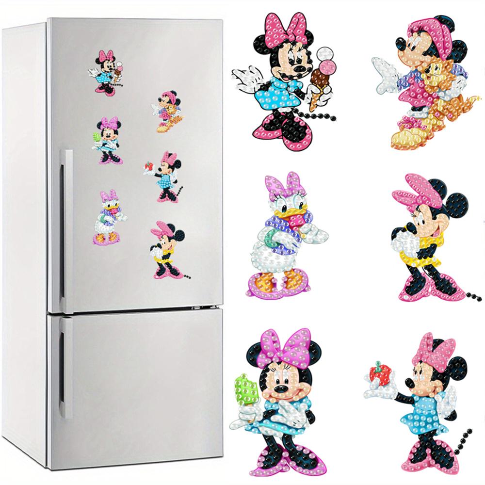 6Pcs Cartoon Series Diamond Art Fridge Magnet Diamond Painting Refrigerator Magnet DIY Fridge Stickers for Fridge Whiteboards