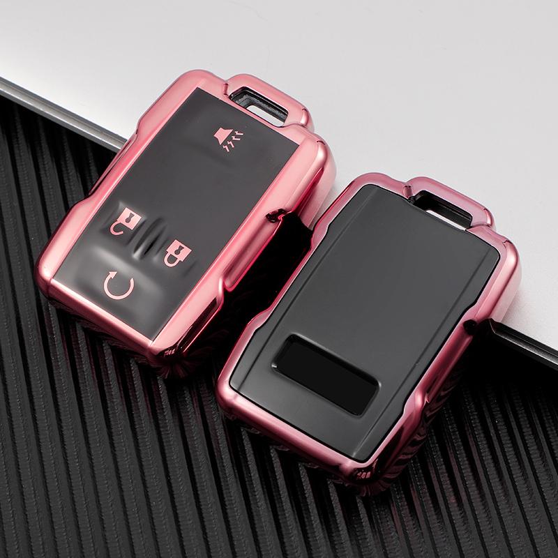 4 Buttons TPU Car Key Case Auto Keychain Accessories For Chevrolet Suburban Saboban GMC Sierra Canyon Colorado Silverado
