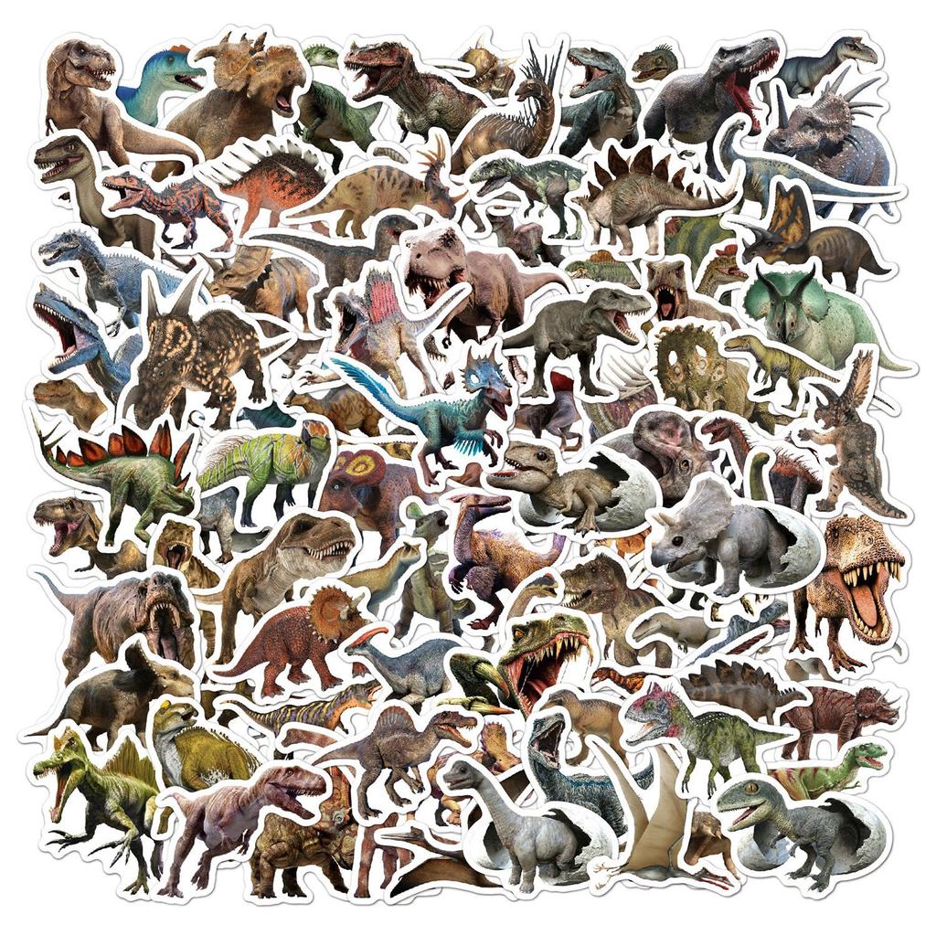 Jurassic Dinosaur Stickers 100 Ticket Skateboard Laptop Waterproof Children's Dinosaur Stickers