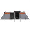Tunnel Family Tent for 10 Persons Grey and Orange Waterproof