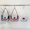 Cartoon Embroidered Hand Carry Small Square Bag 2025 Summer New Korean Version Fashion Versatile Casual Shoulder Bag Feeling Messenger Bag