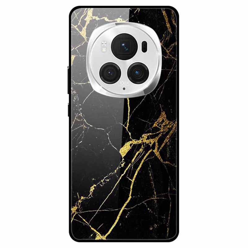 For Honor Magic6 Pro 5G Slim Case Pattern Printing PC+Tempered Glass+TPU Phone Shell