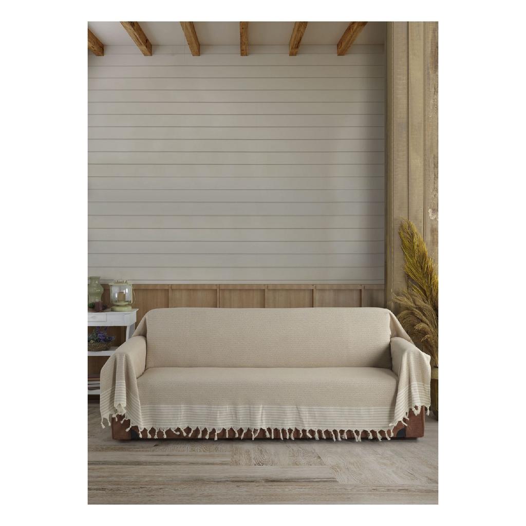 Organiczna tkanina Buldan pokrywająca beżowe ramiona Duży rozmiar 180 x 300 cm Fotel Sofa Sofa Narzuta bawełniana