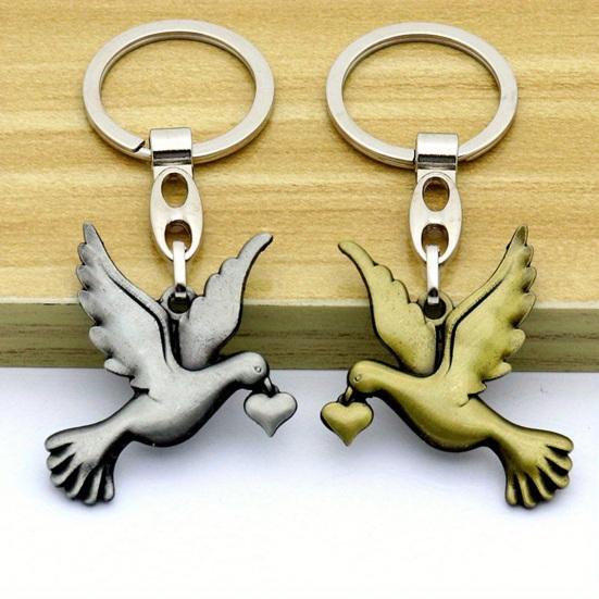 Tauben-Anhänger Schlüsselanhänger Friedenssymbol Schlüsselanhänger Metallanhänger Legierung Schlüsselring Auffälliger Schmuck Einweihungsgeschenk