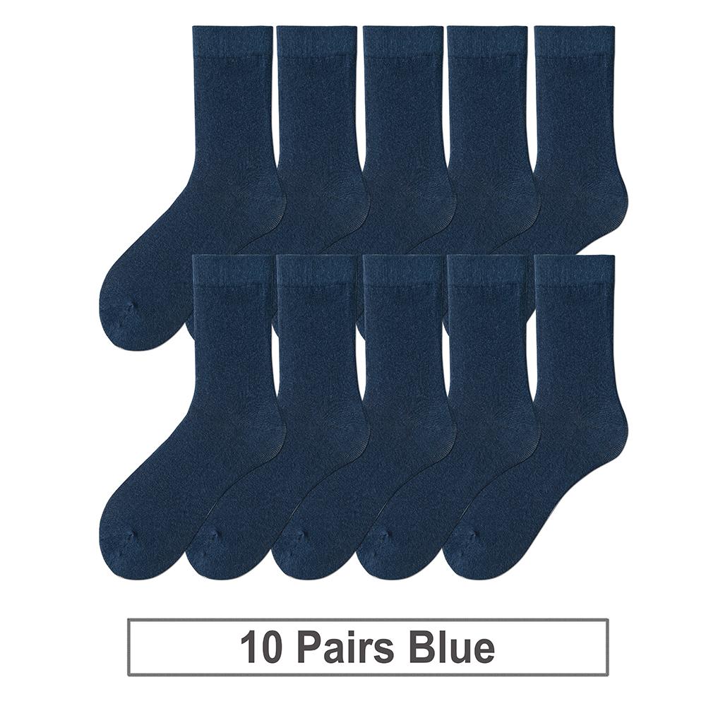 10 Pairs New Men's Cotton Socks New Styles Black Business Men Socks Soft Breathable Autumn Spring for Male White