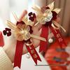 Complete Wedding Corsage Set for Groom, Bride, and Parents: Boutonniere and Brooch Collection for a Perfect Ceremony