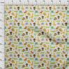 oneOone Cotton Flex Brown2 Fabric Animals Diy Clothing Quilting Fabric Print Fabric By Yard 40 Inch