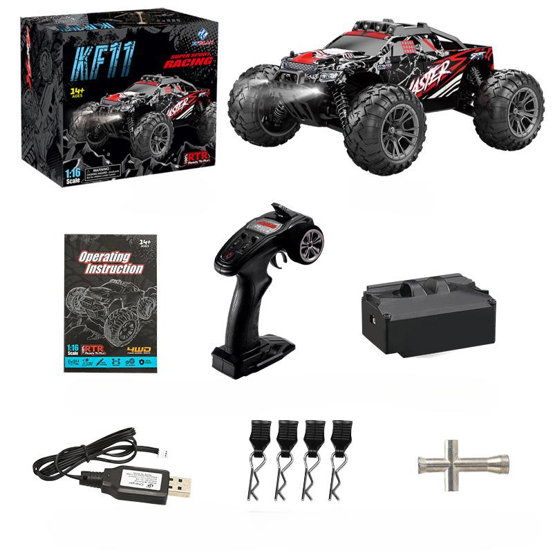 

Новый 4WD 1:16 30/50 км/ч высокоскоростной мотор с дистанционным управлением дрейф внедорожный автомобиль светодиодный свет IPX6 водонепроницаемый электрический высокоскоростной гоночный уличный грузовик игрушка 1 Battery красный