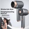 USB Charging Cordless Hair Dryer Travel Wireless Hair Dryer Home Rechargeable/Plug-In Negative Ion Hair Cold Portable Dormito
