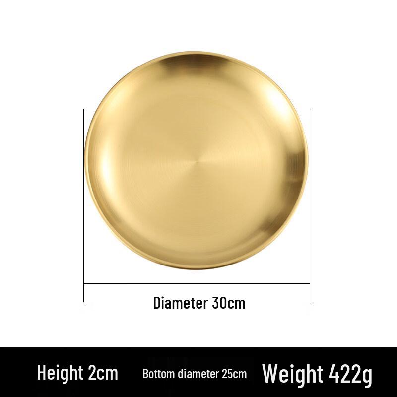 

Korean Style Gold Stainless Steel Round Plate