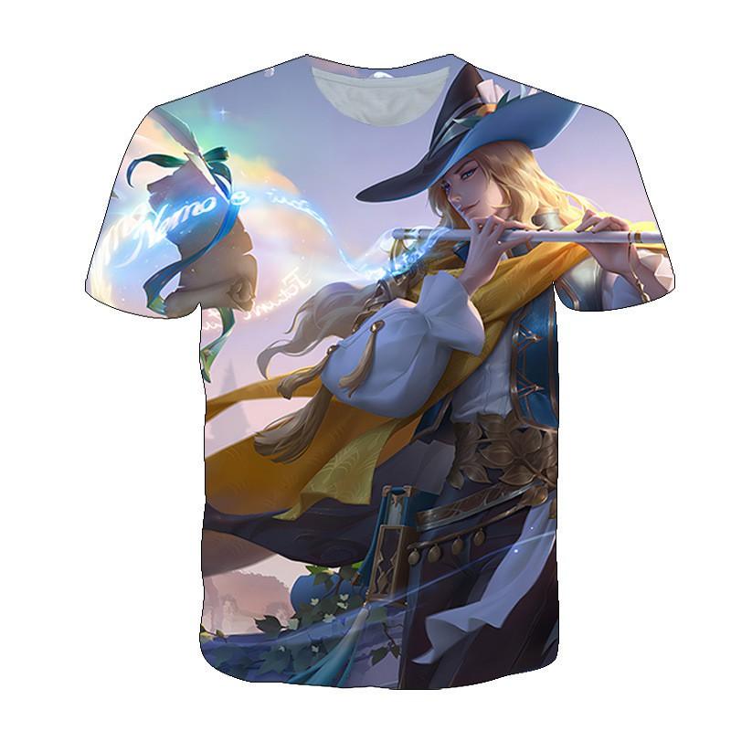 Men Women Gaming T-Shirt With 3D Digital Print Character Design Casual Short Sleeve Tee