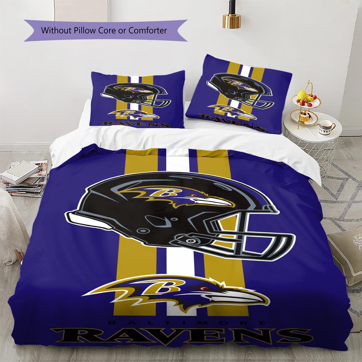 Baltimore Ravens Logo Pattern Bedding Set