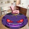 Kulatý koberec s potiskem Gengar, Omyvatelný podlahový koberec, Do předsíně, Koleje, Prádelna, Kancelář, Pracovna, Domácí dekorace, Dárek k narozeninám, Vánocům