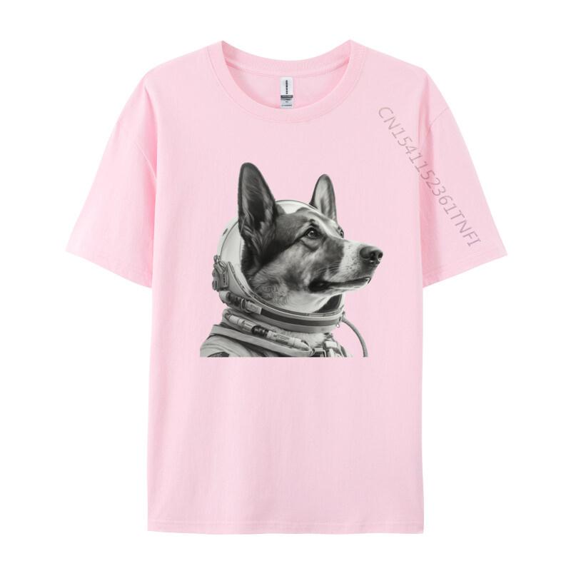 Weltraumhund T-Shirt Normales T-Shirt Für Studenten Neu Ankommendes Baumwoll-T-Shirt Freizeit Oberteil T-Shirts Schwarze Grafik-T-Shirts