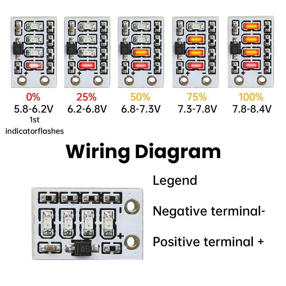 1S 2S 3S Mini Batteriestandsanzeige Modul 4-Kanal Lithium Batterie Leistungsanzeige LED Batteriespannung Strom Tester