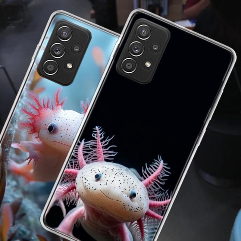 Smiling Salamander Phone Case For Samsung A15 A25 A35 A55 Galaxy A12 A22 A32 A52S A72 A05S A02S A42 J6 J4 A6 A7 A8 A90 A80 J8 A9