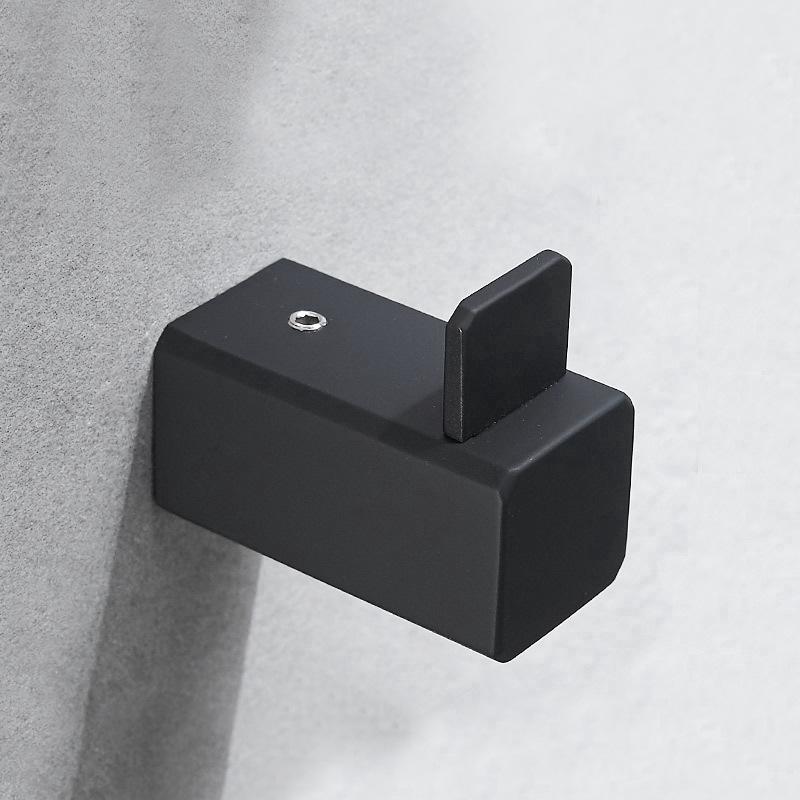 Black 304 Stainless Steel No-Drill Coat & Hat Hook for Bathroom or Entrance