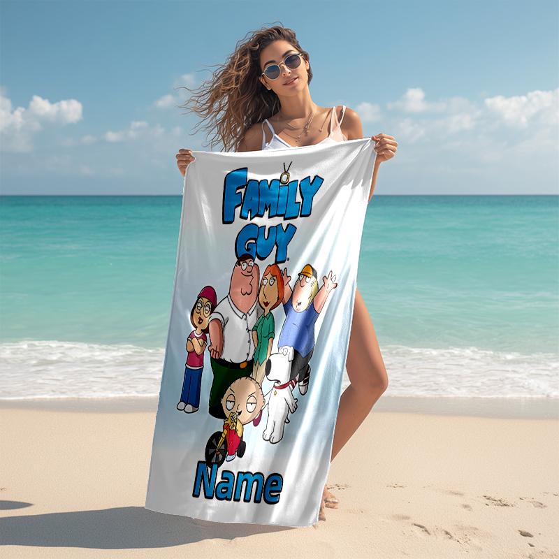 Personalized Customized Proof Beach Towel with Family Guy  Pattern - Soft, Absorbent, Quick-drying, Perfect Swimming, Camping&bathing