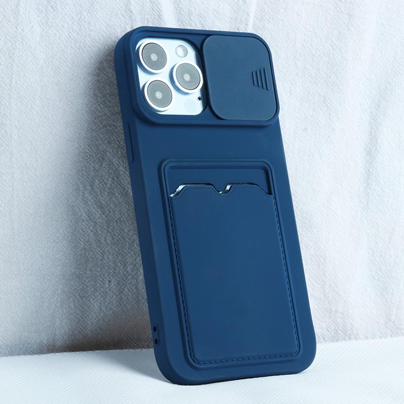 Schiebekamera-Schutz Brieftaschenhalter Kartenfach Handyhülle Für iPhone 16 15 14 Pro Max Plus Weiches Silikon Stoßfester Bumper