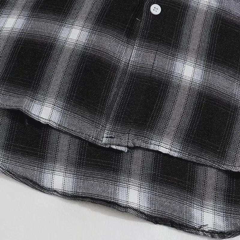 Men's Japanese Retro Plaid Shirt - Niche Design, Loose Long Sleeves, Spring/Autumn Casual Layering Shirt