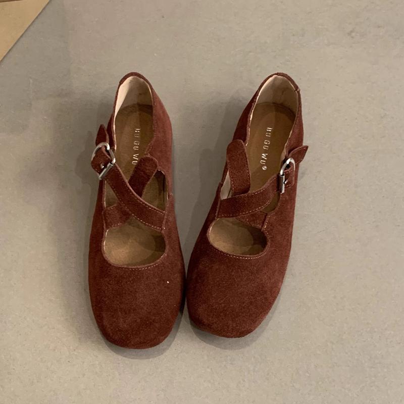 

Fashion SUOJIALUN 2024 New Brand Women Flat Shoes Fashion Round Toe Ladies Elegant Mary Jane Shoes Shallow Soft Flat Heel Dress Ballerin 35 коричневый
