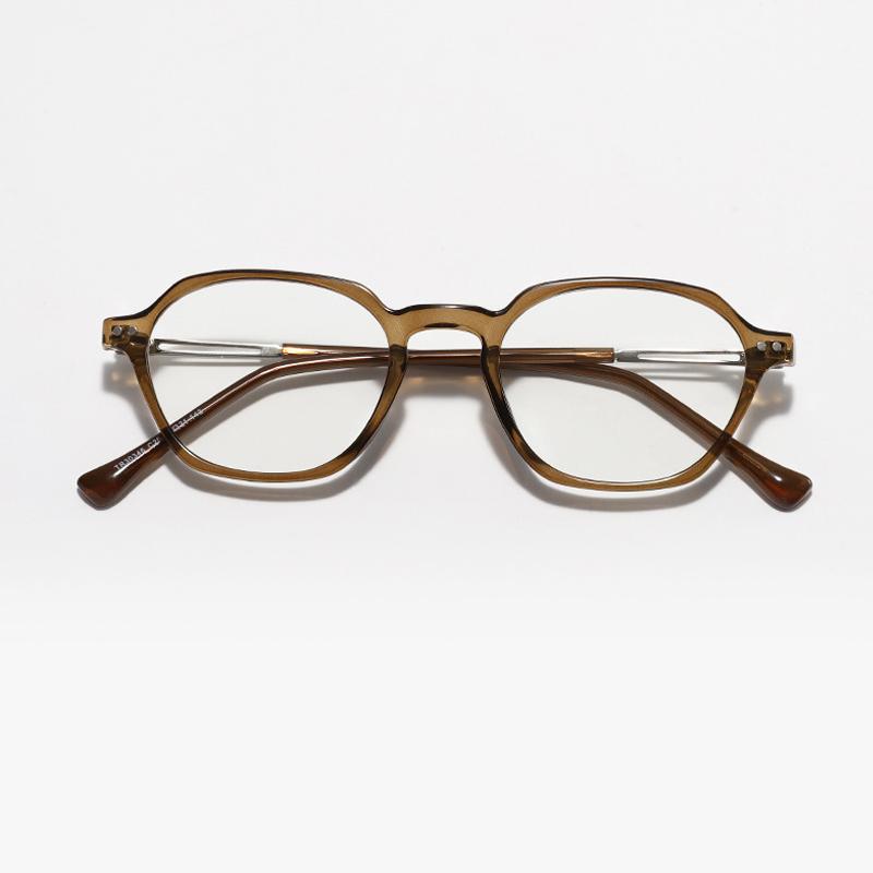 Fashion Brand Design Classics Polygon Man Custom Optical Eyeglass Ultra-light Retro Frame Photochromic Anti Blue Light Glasses