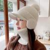 Protezione Orecchie Lavorata a Maglia Cappello di Lana da Ciclismo Invernale per Bambini Cappello Pullover con Pompon di Lana Caldo e Spesso Peluche Antivento