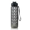 1 Liter Motivations-Wasserflasche mit Strohhalm-Mundstück Mit Zeitmarkierung Auslaufsichere Sport-Wasserflasche Für Fitnessstudio Camping Tour