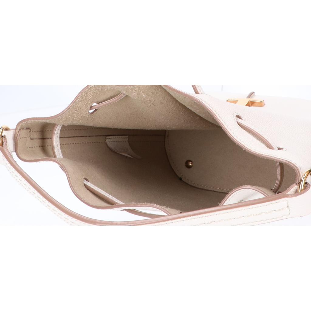 TOD'S Timeless 2-Way Drawstring Bucket Bag Shoulder bag whiteUsed