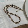 Tiger Eye Stone Choker Necklace – Boho Minimalist Beaded Collar Necklace for Women