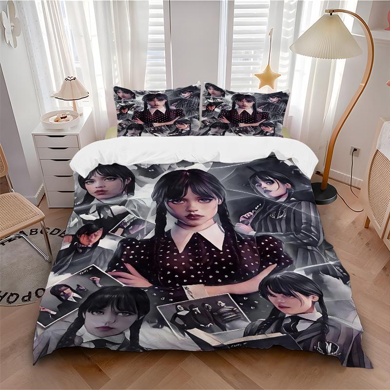 

3-компонентный комплект постельного белья на среду Декор спальни Рождественский Хэллоуин Декор Все сезоны 3 шт. Пододеяльник с принтом (Без вкладыша)a1013165 135x200cm