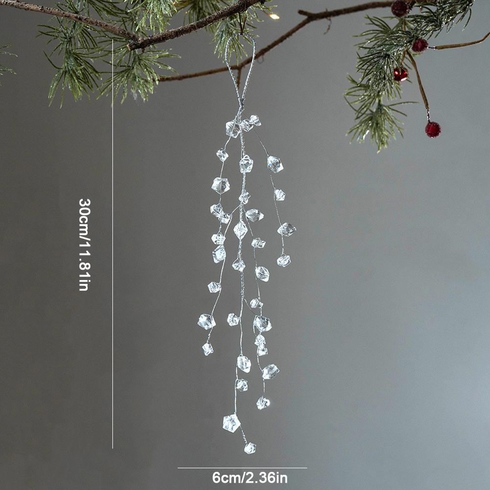 Christmas Tree Decoration Snowflake Water Drop Ornaments Pendant Transparent Acrylic Snowflake Ornament Pendant for Christmas
