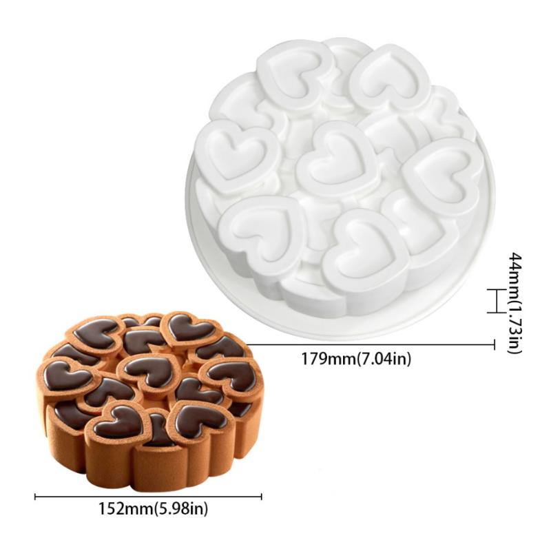 

Splicing Heart-Shaped Design Silicone Cake Mold Rose Chocolate Mold Valentine S Day Mousse Cake Mold Dessert Baking Tools