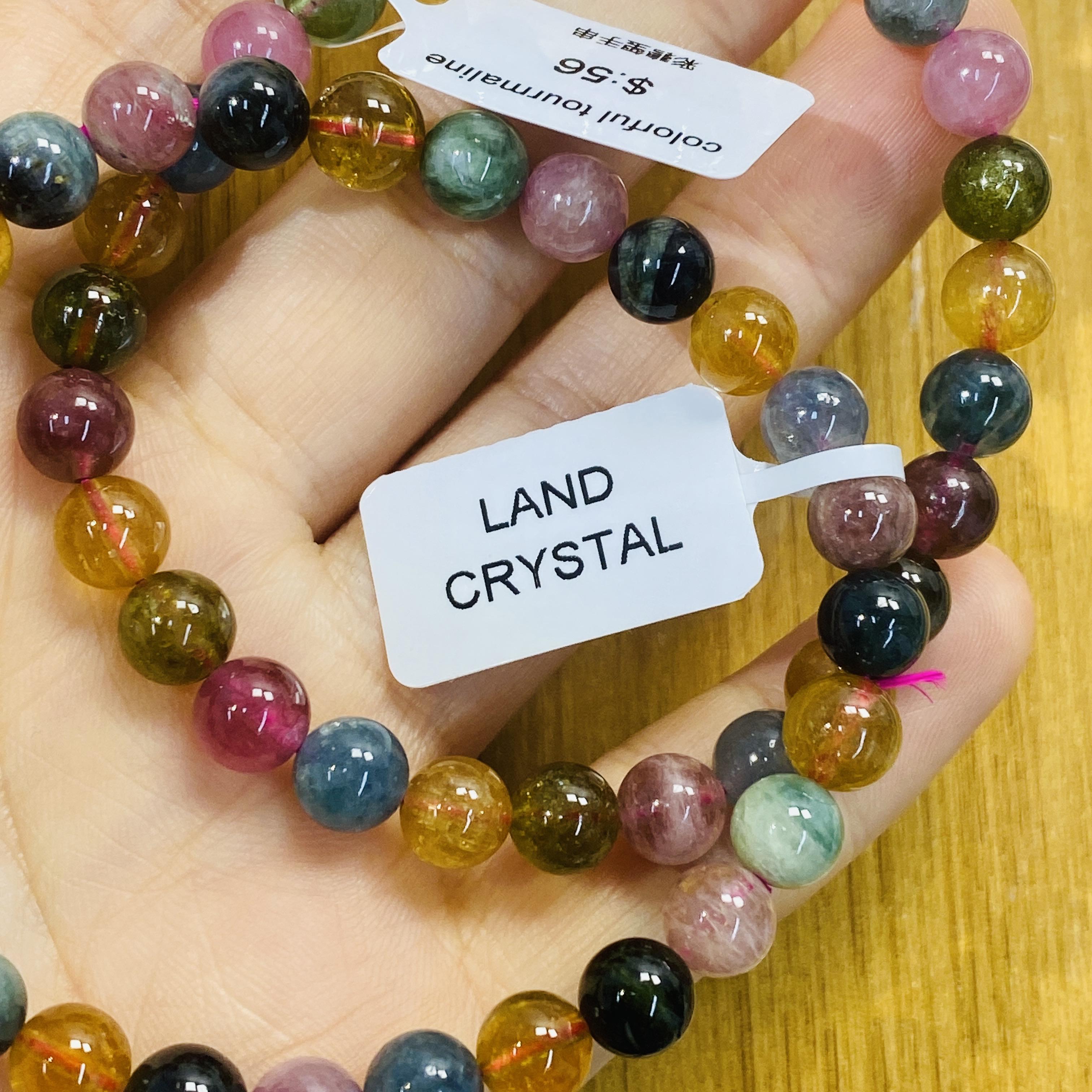 Natural Colorful Tourmaline Beads Bracelet Crystal Stone Beads Bracelet Stretch Cord Bracelets Jewelry colorful tourmaline